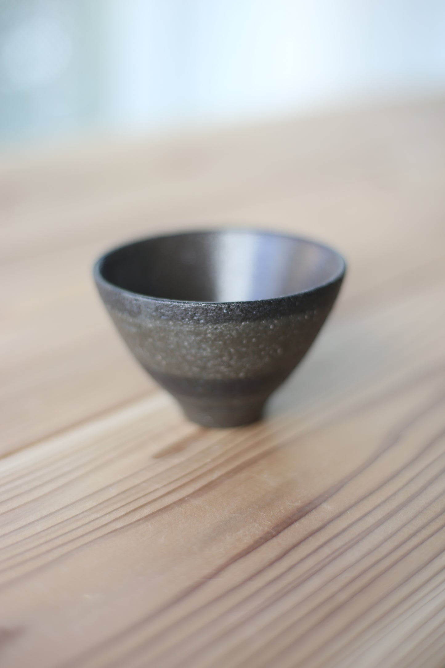 半点湯呑み 古代ゴス黒御影