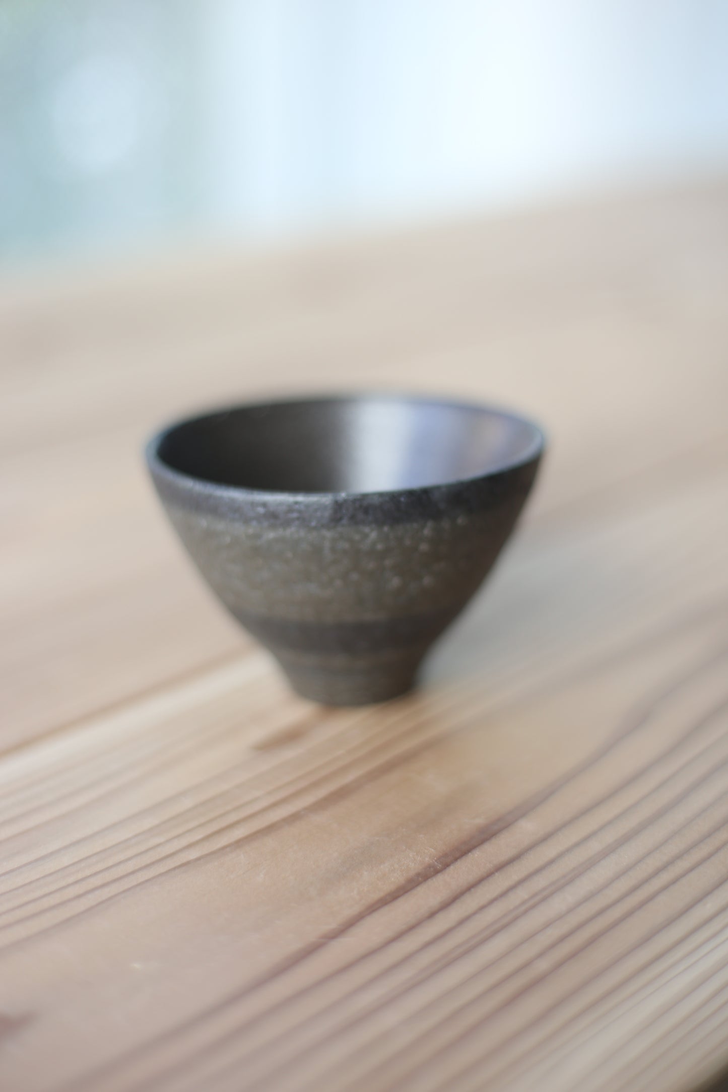 半点湯呑み 古代ゴス黒御影