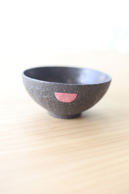 半点茶碗 PINK黒御影