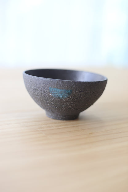 半点茶碗 green黒御影