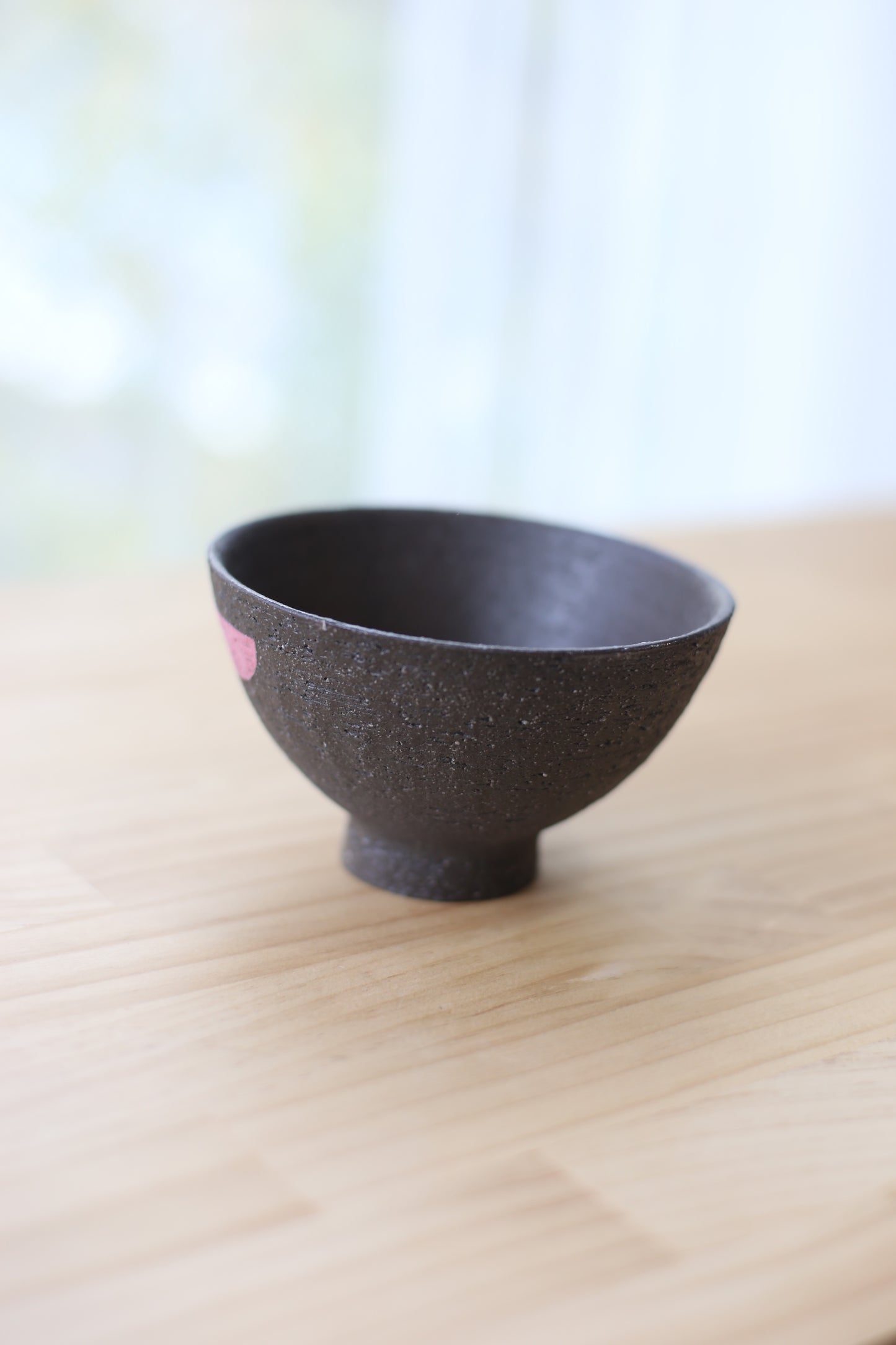 半点茶碗 pink黒御影
