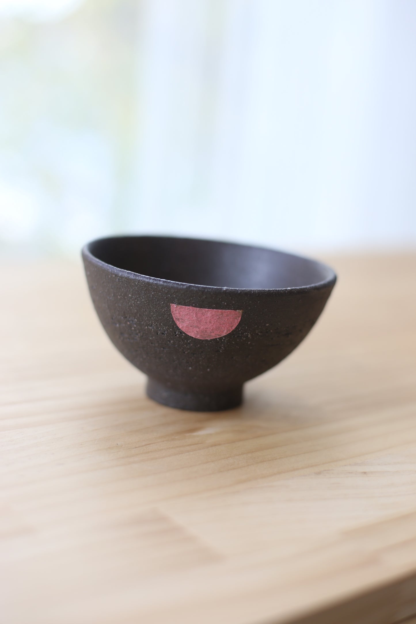 半点茶碗 pink黒御影