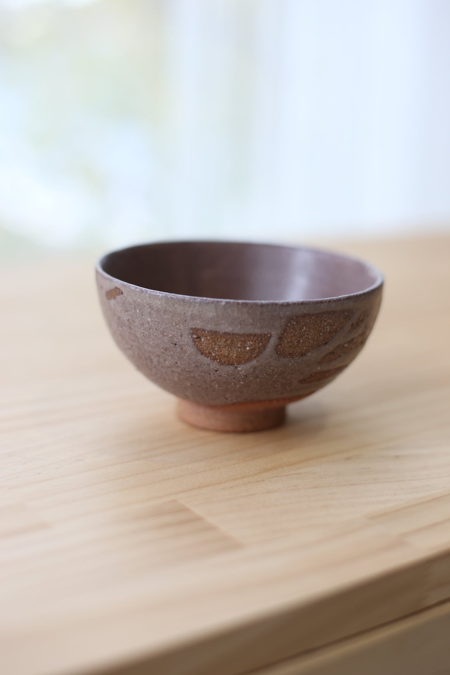 半点茶碗 古美山赤土 Matte Ash Glaze